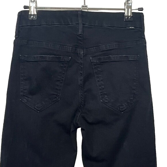MOTHER Looker Ankle Fray Jeans Women’s 24 Black Tuxedo Stripe Raw Hem Skinny - Picture 6 of 16